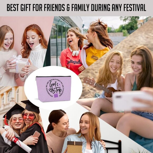 6 PCS Girls Trip Gifts Favors Girls Trip Bag Girls Trip Makeup Bag Girls Weekend - Picture 6 of 6